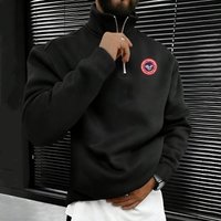 Clothing American style Heavyweight Half zip Stand Collar Sweatshirt Trendy Oversized Loose Long sleeved Sporty Versatile.