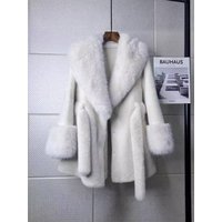 Clothing 2024 large fur collar long slim coat environmentally friendly mink fur plush coat high end fashion version