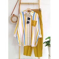 Plus Clothing Summer Slightly Fat MM Fashionable Loose Slim Comfortable Casual Striped Suit