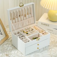Luxury Triple-Layer Jewelry Box With Lock – Premium Storage For Bracelets, Earrings, Necklaces & Rings (Spacious Design, Velvet Lining)