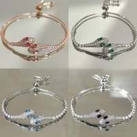 Snake Charm Bracelet – Adjustable Crystal Studded Bangle (Glamorous & Hypoallergenic)