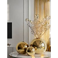 A Light Luxury Golden Spherical Vase Suitable For Living Room, Study, Office Desk, Foyer Decoration, Fresh Flowers In Vase