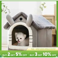 Indoor Warm Soft Pet Tent House Dog Kennel Cat Bed With Removable Cushion Suitable For Small Medium Large Pets
