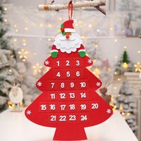Christmas Hot Countdown Calendar Pendant Cartoon Old Man Tree Calendar Felt Calendar Hanging Ornaments
