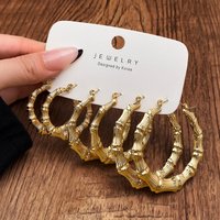Exaggerated Personality Earrings Creative Geometric Quadrilateral Hoop Set