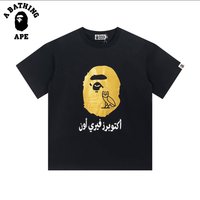 BATHING APE BAPE Ape Man Head Japanese Trendy Brand Owl Printed Short Sleeved T shirt Made Pure Cotton Fabric