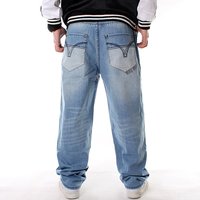Plus Clothes Hip Hop Jeans Hiphop Street Dance Clothing Washed Casual Loose Trousers Plus Fat Plus