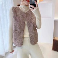 Autumn Winter Lamb Plush Vest Korean Style Fur One Piece All Match Loose Short Vest Jacket Top