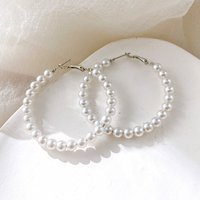 hot selling retro pearl earrings Pearl series temperament Ins cold style large hoop earrings