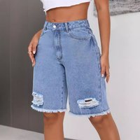 Clothing INS Casual All Match Ripped Jeans Shorts