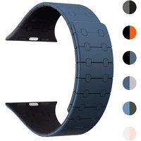 Applicable To AppleWatch Applewatch 987654 Iwatch Ultra Contrast Color Silicone Magnetic Strap