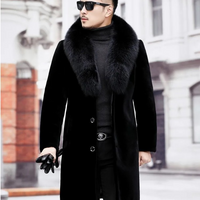 Mink Inspired Overcoat Premium Fur Long Coat Business Casual Winter Outerwear