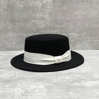 French Flat Top Wool Beret Versatile Fashion British Retro Style Flat Brim Hat