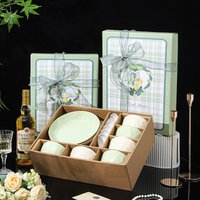 Ins Style Hand Kneaded Ceramic Underglaze Colored Bowls Plates Ceramic Tableware Housewarming Gift Set Business Event Gift