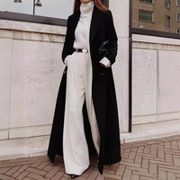 Clothing Casual Long Solid Warm Woolen Coat
