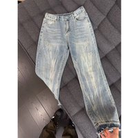 Vintage Inspired Cat Scratch Jeans Slim Fit High Street Straight & Flared Trousers 