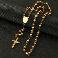 Clavicle Chain Stainless Steel Beaded Necklace Cross Necklace Hot selling Jewelry Accessories Titanium Steel Necklace