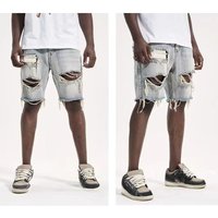 New Slim-fitting Small Feet Trendy Temperament Lazy Five-point Pants Jeans Youth Popular Summer Men's Literary Trend