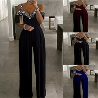 Christmas Thanksgiving Halloween Valentines Day 2025 Spring Summer Wide Leg Waist Wrapped Jumpsuit Printed Dress
