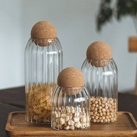 Cork Glass Storage Jar Coffee Bean Storage Jar