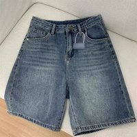 Vintage Blue High-Waisted Denim Shorts – Relaxed Fit 90s Retro Washed Mom Shorts (Unisex Sizing, S-3XL, Distressed Hem)