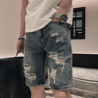 Clothing Ripped Denim Shorts Summer Retro Shorts Outer Wear Loose Thin Trendy Brand Ins