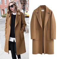 Long Loose Woolen Coat Woman