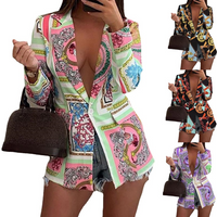 Clothing Autumn Winter Long sleeved Fashion Sexy Printed Small Suit Jacket