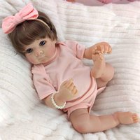 46CM 18Inch Realistic Reborn Dolls Transplanted Hair 3D Skin Companion Waterproof Toy Birthday Christmas Gift