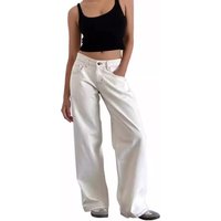 Clothing low waist non elastic washed straight jeans autumn street wide leg denim pants