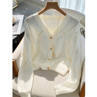Clothing Autumn Stylish High End Chic Diamond Checkered Top Long Sleeved Jacket