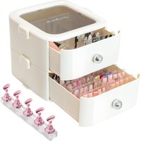 2 Tier Press On Nail Organizer With Handle Acrylic Nail Holds 48 Pairs Of Press On Nails