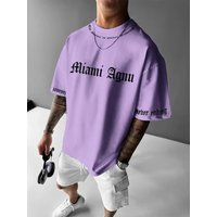 Ropa de hombre, camiseta informal de verano holgada, transpirable, de manga corta y cuello redondo, moda 2024, eslogan simple, impresión digital 3D