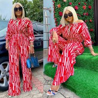 Plus Striped Printed Diagonal Long Sleeves Shoulders Loose Fashionable Casual Suit