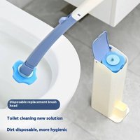 Disposable Toilet Brush Set 8 Replaceable Heads – Hygienic Wall Mounted Cleaning Tool Bathroom Angle Adjustable & Space Saving