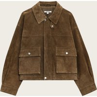 Faux Leather Jacket – Autumn Zip Up Blazer Oversized Pockets 