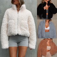 Clothing Autumn Winter Plush Cardigan Short Jacket Lambswool Coat