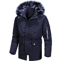 Men's clothing Men's jacket Autumn winter men's hooded plus size medium long fur collar trench coat men