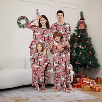 Christmas Santa Claus candy cane striped Christmas family suit printed homewear sleep