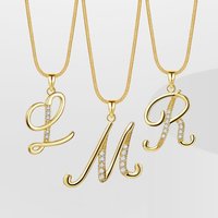 Bohemian Ethnic Retro Women Necklace Letters Creative Simple Alloy Diamond Snake Chain Gold Necklace Premium Clavicle Chain Women