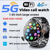8GB+128GB RAM 5G/4G Smart Watch 1.95 Inch 680*680 AMOLED 1100mah Battery 500W Camera GPS WIFI Google APP Download