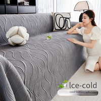 Cooling Ice Silk Sofa Cover – Breathable Summer Slipcover For Couches (Full Coverage Luxury Feel Anti-Slip Design Universal Fit Easy Wash)