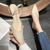 NEW Women's Sandals - 2026 Summer New Style Thick Heel Sandals - Women's Pointed Toe Medium Heel Slippers
