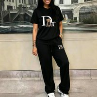 Clothing Shoulder Sweater Pants Set Two Piece Set