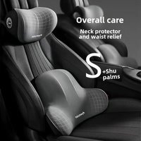 Logo Customized High end Car Small Headrest Lumbar Support Memory Foam Cushion Lumbar Cushion Backrest Lumbar Pillow Car Neck Support