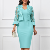 large dress dress lace splicing 2 piece elegant slim fit heavy duty embroidered cocktail dress