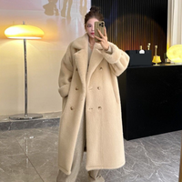 Clothing Luxury Faux Fur Coat Long Trench Coat Notched Lapel Thickened Winter Coat Elegant & Warm Plus Available