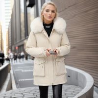 velvet pie to overcome cotton padded jacket Korean version loose waist Warm jacket jacket