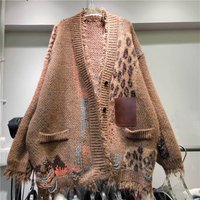 Plus Clothing Autumn Winter Fat Mm Lazy Style Knitted Cardigan Sweater Jacket Loose Slim Top