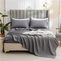 Soft Brushed Bed Sheet Set - Minimalist Solid Color For Single/Double Bed (Breathable & Skin-Friendly, 200 Thread Count, 1-Piece)